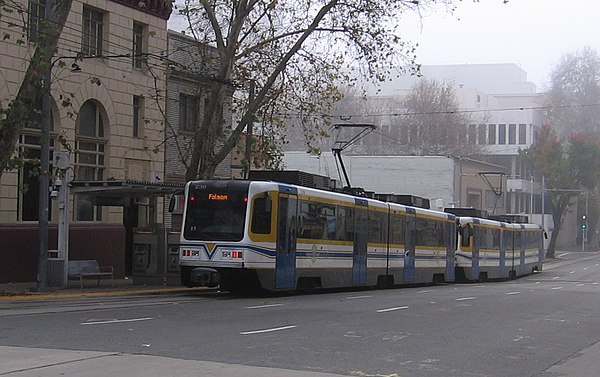 CAF S/200 light rail vehicle at St. Rose of Lima Park station