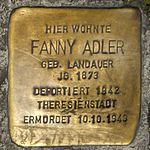 Stolperstein für Fanny Adler (Pleichertorstraße 30)