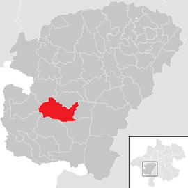 Poloha obce Straß im Attergau  v okrese Vöcklabruck (klikacia mapa)