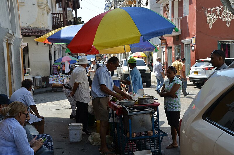 File:Street side food vendors and their carts, Cartagena Colombia (23884043723).jpg