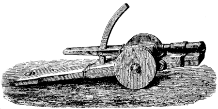 T3- d318 - Fig. 184 — Bombarde du XIVe, sur un affût à roulettes.png