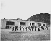 School at Questa in 1941 Taos County, New Mexico. School at Questa, one of the largest in County, contains seven rooms. - NARA - 521835.tif