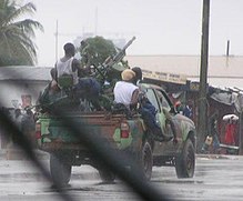 A technical with a mounted machine gun, Monrovia. Technical Liberia.jpg