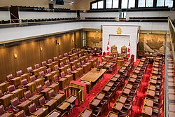 The Senate of Canada sits in the Senate of Canada Building in Ottawa