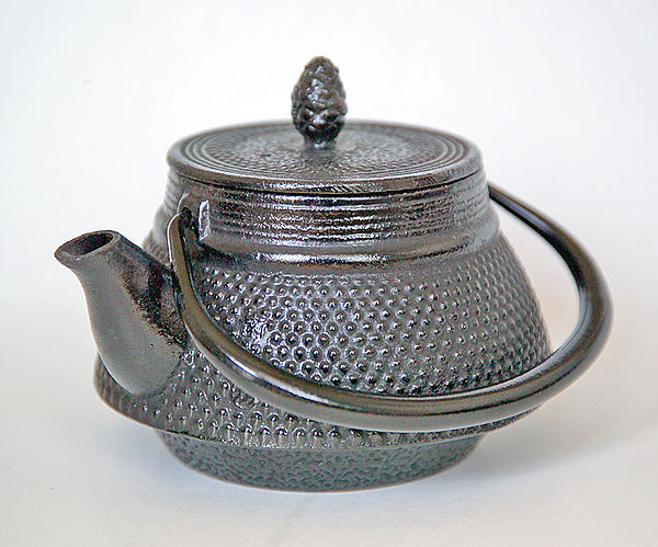 Cast iron teapots like this one sit atop stoves during the long winters in Tōhoku.