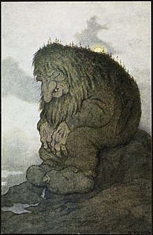 Troll méditant sur son âge, Theodor Kittelsen, 1911.