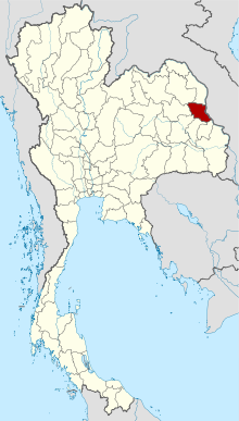 Mapa ng Taylandiya na nagpapakita ng Lalawigan ng Mukdahan