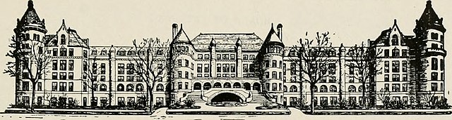 Drawing of the AMNH south facade, publication 1916