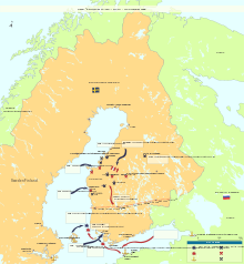 Finnish War, May-October 1808 The Finnish war map3.svg