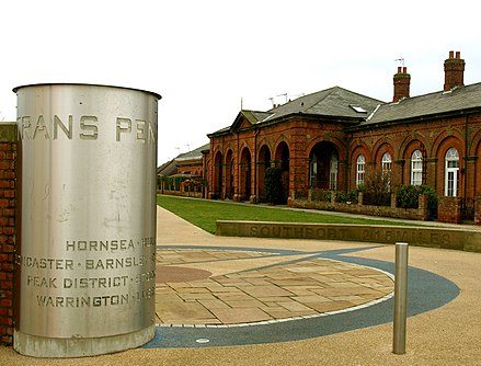 Start at the former Hornsea railway station The Trans Penine Trail Start-End.jpg