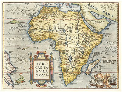 Africae Tabula Nova d'Abraham Ortelius, mentionnant l'île Saint-Mathieu