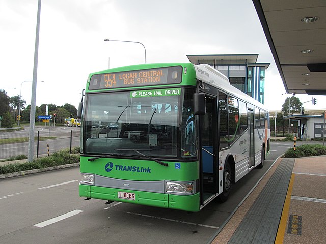 Translink liveried Logan City Bus Service Bustech bodied Volvo B12BLE in 2013