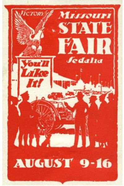 Poster stamp for the Missouri State Fair, c.1930.