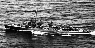 Ingersoll operating in the Marshall Islands, 27 January 1944. USS Ingersoll (DD-652) off Taroa Island in 1944.jpg