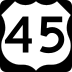 U.S. Route 45 marker
