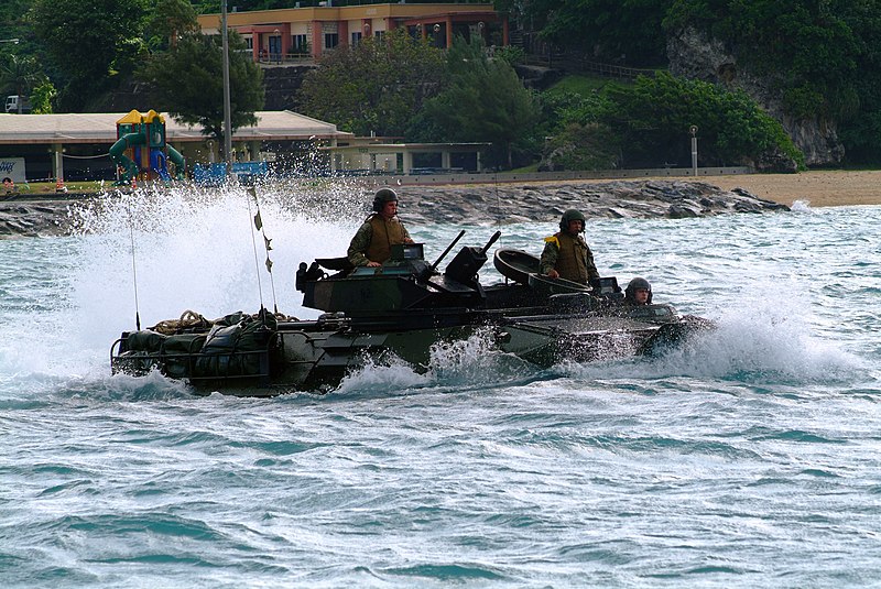 File:US Navy 060322-N-4772B-019 An Amphibious Assault Vehicle (AAV) assigned to the 31st Marine Expeditionary Unit (MEU) departs the beach bound for the amphibious dock landing ship USS Harpers Ferry (LSD 49).jpg