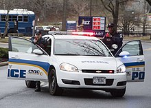 A ninth generation Impala 9C1 used by the U.S. Department of the Navy Police US Navy Police in Anti-terrorism training at Naval Support Activity Bethesda.jpg