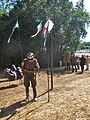 English: Reenactor of 8th Regiment of Mounted Rifles (Poland, 1921-39) with lances Polski: Członek grupy rekonstrukcyjnej 8 Pułku Strzelców Konnych (1921-39) z lancami