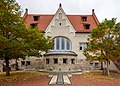 * Nomination Ulm, Baden-Württemberg, Germany: Former Municipal Indoor Pool (Stadtbad), today music school. --Cccefalon 03:59, 12 October 2015 (UTC) * Promotion Good quality, maybe a bit oversaturated (blue, see window). --Hubertl 04:58, 12 October 2015 (UTC)  Done Thanks, Hubertl, desat and brightened --Cccefalon 17:22, 12 October 2015 (UTC)