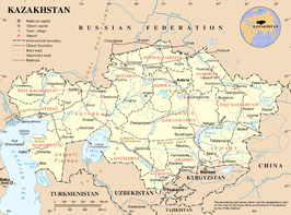 Kaart van Kazachstan