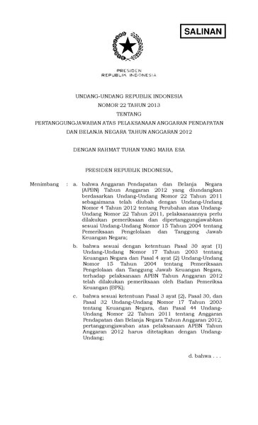 File:Undang-Undang Republik Indonesia Nomor 22 Tahun 2013.pdf