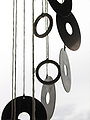 Old hard disk platters used as a wind chime