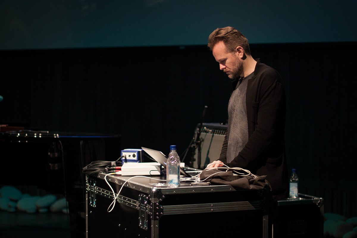 Valgeir Sigurðsson performing at PopTech in Reykjavík, Iceland in 2012