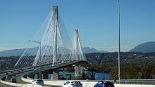 The new Port Mann Bridge with the old bridge fully demolished Vancouver Portmann-Bridge 2015.JPG