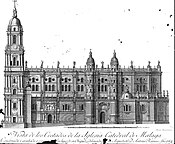 Lateral view of Málaga Cathedral in the 18th century