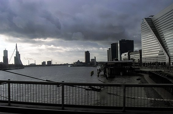 Vista di Rotterdam dal Ponte di Guglielmo (Willemsbrug), Olanda