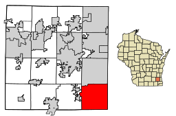 Waukesha County Wisconsin Incorporated and Unincorporated areas Muskego Highlighted