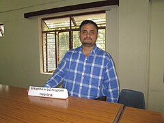 Indian Urdu Wikipedian Muzammil @ Christ University Wikipedia Help Desk