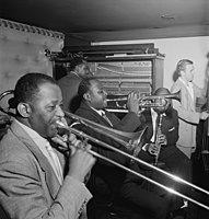 Wilbur De Paris, Sammy Price, Sidney De Paris, Eddie Barefield et Charlie Traeger, Jimmy Ryan's (Club), New York, ca. juillet 1947