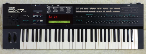 Yamaha DX7II-D (2017-02-22 17.28.03 by deepsonic) zoomed 400% + logo and faders + startup display + 6OP FM structures + EG & Key Level Scaling chart.svg