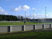 Players warming up before a match at the team's Lodge Road ground YateTown.jpg