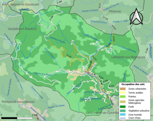 Mappa a colori che mostra l'uso del suolo.