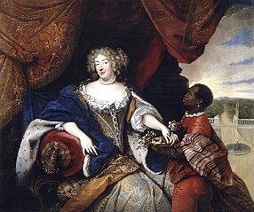 Portrait of Elizabeth Charlotte of the Palatine with her Slave