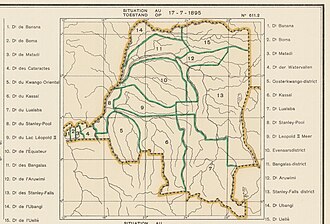 Districts of the Congo Free State in 1895 1895 districts Congo Free State cropped from 1950 administration map Atlas General du Congo 611.jpg