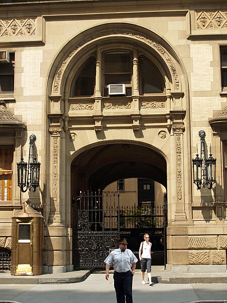 The 72nd Street entrance to the Dakota, where Lennon was shot