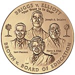 2003 Brown et al. v. the Board of Education of Topeka et al. Congressional Gold Medal front.jpg
