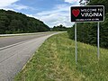 Miniatuur voor Bestand:2017-06-12 15 45 41 "Welcome to Virginia" sign along eastbound U.S. Route 58 (Wilderness Road) entering Lee County, Virginia from Claiborne County, Tennessee.jpg