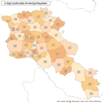 کدهای پستی در ارمنستان