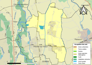 Kolorowa mapa przedstawiająca użytkowanie gruntów.