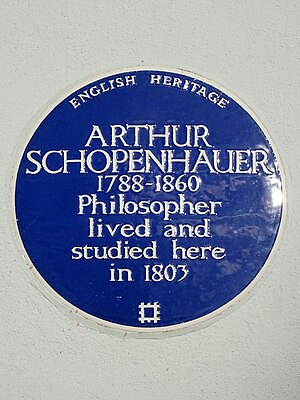 ARTHUR SCHOPENHAUER 1788-1860 Philosopher lived and studied here in 1803.jpg