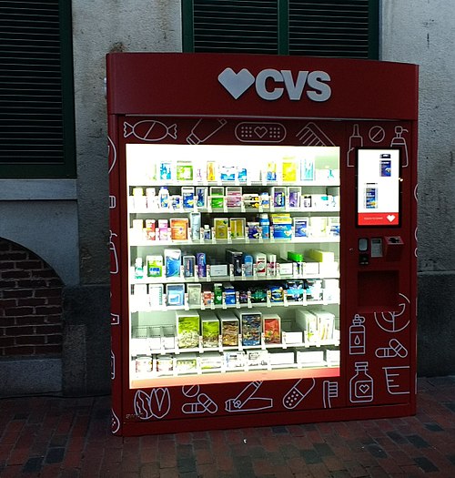 A CVS kiosk set up in Quincy Market Boston, Massachusetts