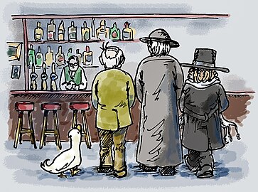 A priest, a rabbi, a minister and a duck walk into a bar...