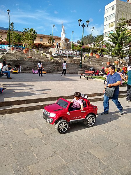 File:Abancay Peru- Plaza Micaela Bastidas- toy truck boy.jpg