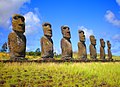 Moai in Ahu Akivi.