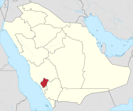 अल-बाहाचे सौदी अरेबिया देशाच्या नकाशातील स्थान
