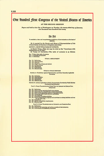 Ley para Estadounidenses con Discapacidades de 1990